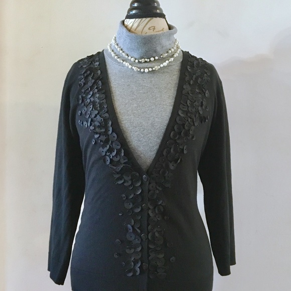 NEW YORK & COMPANY Cardigan Appliqué Sweater - Picture 3 of 5